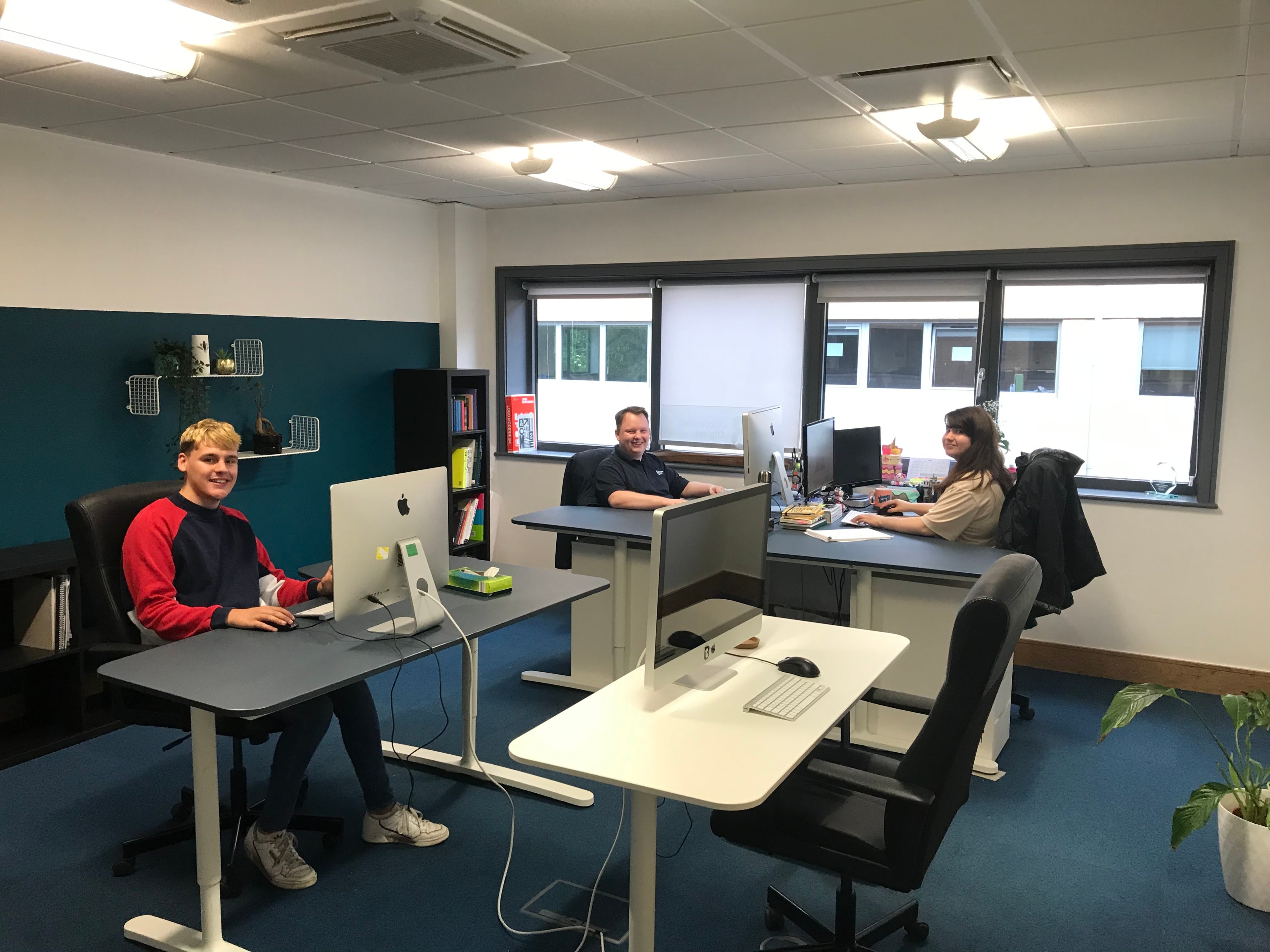 The Unbranded Digital team at work in their office at Hope Park