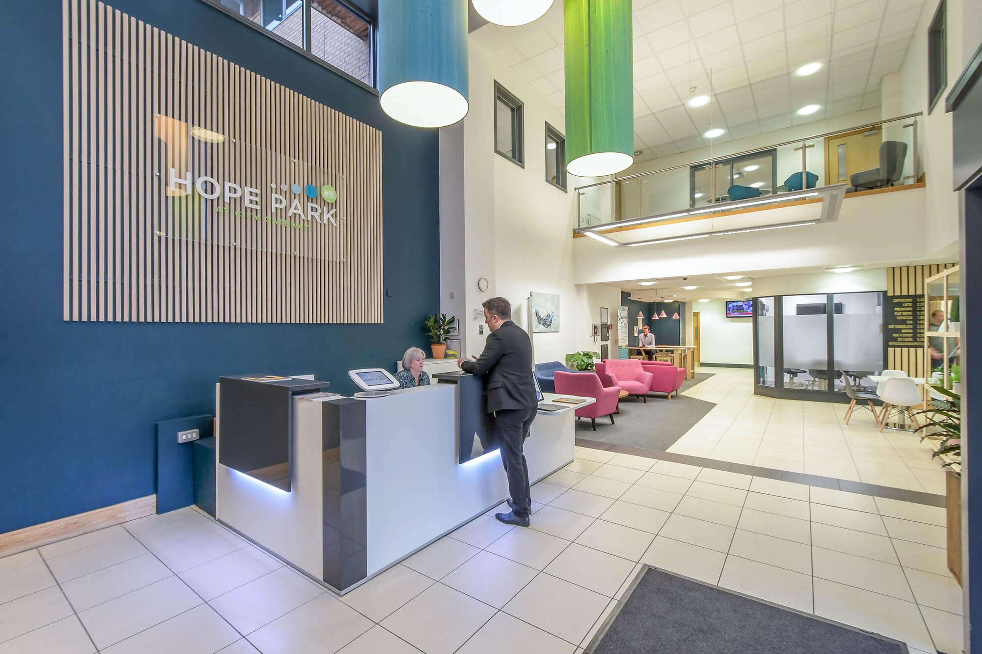 The bright reception at Hope Park City Gateway, Bradford